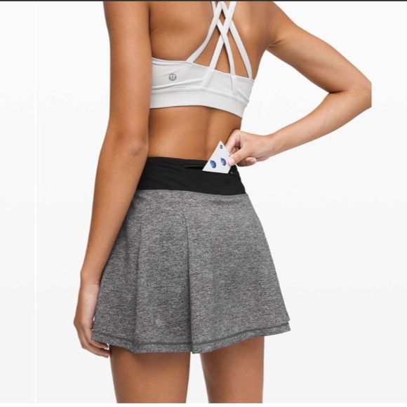 lululemon athletica Dresses & Skirts - Lululemon Pace Rival Skirt (Tall) in Heather Lux Multi Black / Black, Size 2